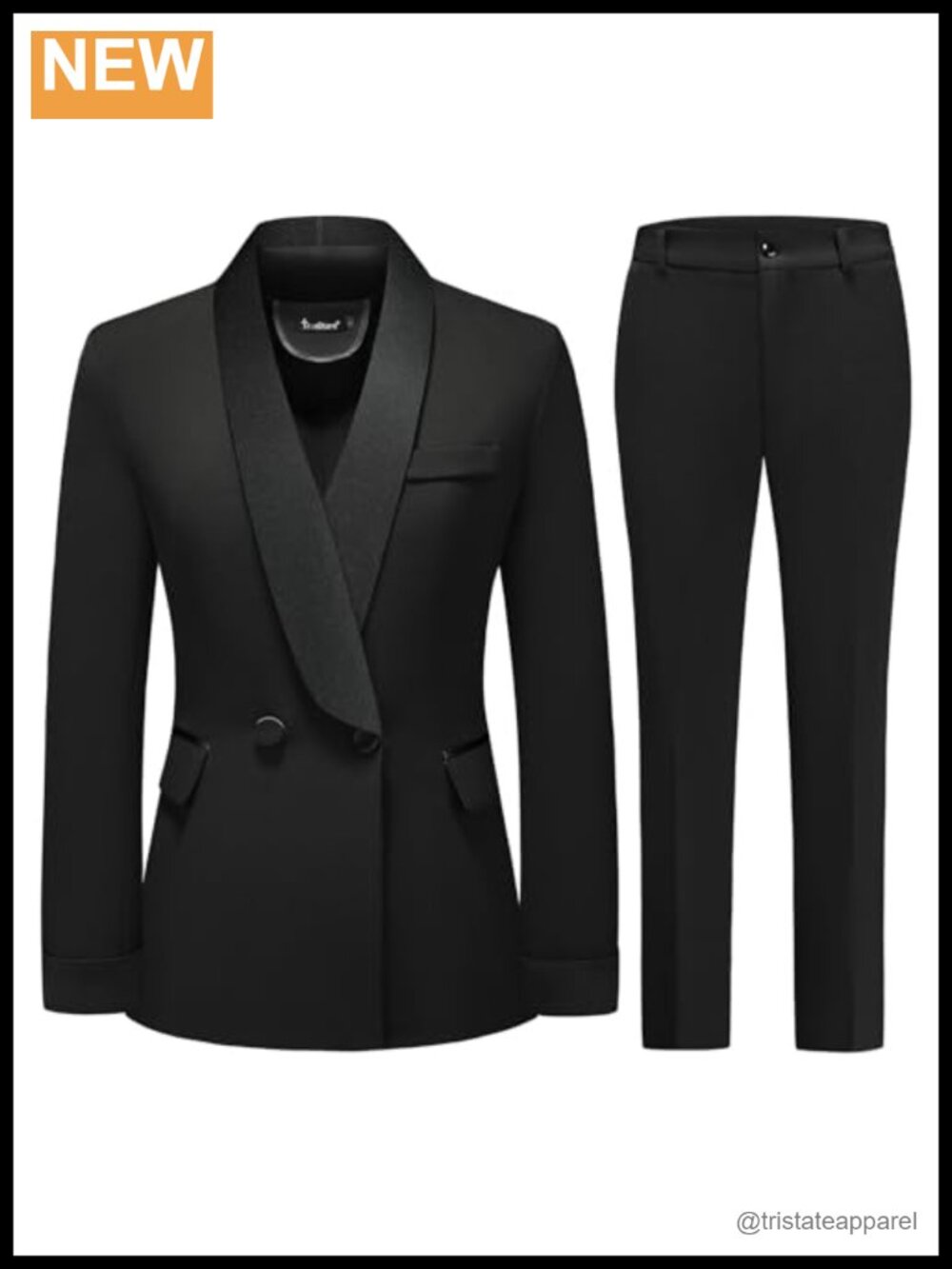 2 Piece Pantsuit Set Shawl Collar Blazer Business Office Work